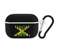 Jamaica Text Flag Compatible with Airpods Pro Case Cover Hard Cases with Durable Hanging Buckle Charging Visible LED