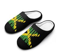 Jamaica Text Flag Cotton Slipper Cozy Plush Slippers Indoor House Closed Toe Shoes Anti-Skid Comfortable 7-8（39-40