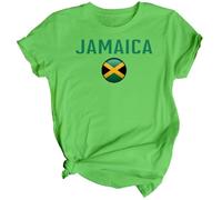 Jamaica Travel Womens Graphic T-Shirt Island Flag Culture Tee 18 Lime