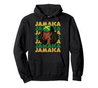 JAMAICA Typography Woman with Flag Pullover Hoodie