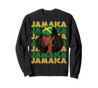 JAMAICA Typography Woman with Flag Sweatshirt
