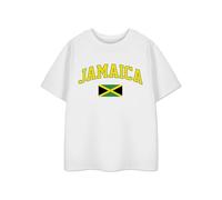 Jamaica Unisex Kids White T-Shirt | Jamaican Flag Graphic Design Tee for Boys & Girls | Caribbean Sports Fan Merchandise