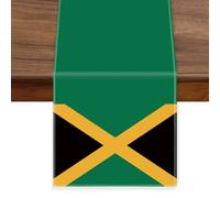 Jamaica Velvet Table Runner,Jamaican Flag Table Cloth Decoration,Soft Texture Tablecloth for Home Party Decor 12×48inch