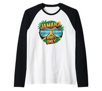 Jamaica Vibes Only Tropical Island Mood, Beach Life Raglan Baseball Tee