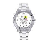 Jamaican and American 100% Awesome Men's Watches Stainless Steel Watch Strap Analog Quartz Watch Business Wristwatches