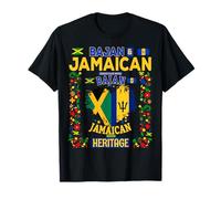 Jamaican Bajan Roots Outfit Idea For Men Barbados Flag T-Shirt