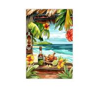 Jamaican Beach Bar Watercolor Canvas Poster Wall Art Print Picture Paintings 12x18inch(30x45cm)