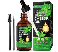 Jamaican Black Castor Oil,60ML Massage Oil for Aromatherapy, 100% Pure Natural Cold Pressed Organic Castor Oil, Stimulate Growth for Hair, Eyelashes, Eyebrows, Skin Moisturizer & Hair Oil and Body Oil