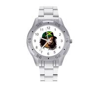 Jamaican Black Women Watches for Men Business Dress Watch Analog Quartz Wristwatch Stainless Steel Band