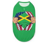 Jamaican Blood Inside US Flag Dog Shirts Summer Pet T-Shirts Soft Sleeveless Tank Top Pet Clothes for Small Puppy and Cats
