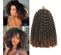 Jamaican Bounce Crochet Hair 8 Inch 16 Roots 5 Packs Short GoGo Curly Crochet Braids Jumpy Wand Curl Crochet Hair Extension For Black Women (T30#, 8inch)