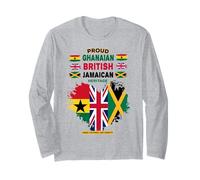 Jamaican British Ghanaian Flag Outfit Idea For Women Ghana Long Sleeve T-Shirt