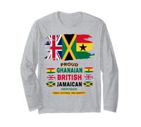 Jamaican British Ghanaian Flag Outfit Idea For Women Ghana Long Sleeve T-Shirt