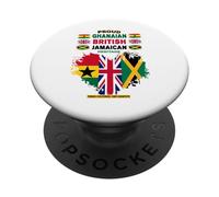 Jamaican British Ghanaian Flag Outfit Idea For Women Ghana PopSockets Adhesive PopGrip