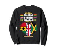 Jamaican British Ghanaian Flag Outfit Idea For Women Ghana Sweatshirt