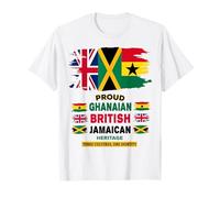 Jamaican British Ghanaian Flag Outfit Idea For Women Ghana T-Shirt