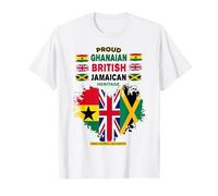 Jamaican British Ghanaian Flag Outfit Idea For Women Ghana T-Shirt