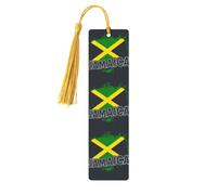 Jamaican Bubbles Print Reading Page Markers Wooden Bookmarks, 5pcs Wood Bookmarks with Tassels, Gifts for Men Women