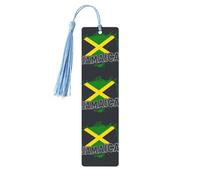 Jamaican Bubbles Print Reading Page Markers Wooden Bookmarks, 5pcs Wood Bookmarks with Tassels, Gifts for Men Women