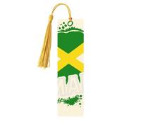 Jamaican Bubbles Print Wooden Bookmarks Colorful Tassels,Decor Crafts,Book Lovers' Delight Accessories