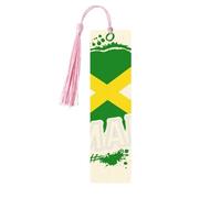 Jamaican Bubbles Print Wooden Bookmarks Colorful Tassels,Decor Crafts,Book Lovers' Delight Accessories