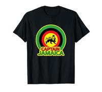 Jamaican Captain Jamaica Reggae Music Shield Lion Design T-Shirt