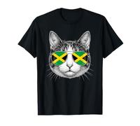 Jamaican Cat Jamaica Flag Funny Pride Roots T-Shirt