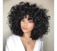 Jamaican Crochet Hair 2 x Curling Wand Curls Crochet Braids 8 Inch Synthetic Pre Looped Crochet Hair Extensions Crochet Hair 60 Roots (#1B)