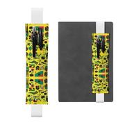 Jamaican Elements Leather Pen Holder Bookmark: Suitable for Notebooks, Diaries, Calendars, Tablet Cases, Reading, Working, etc.