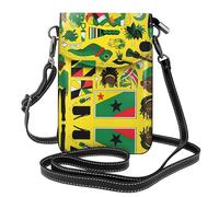 Jamaican Elements Lightweight leather crossbody phone bag, women's shoulder bag cell phone wallet, travel bag with credit card slots,