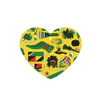 Jamaican Elements Pattern Car Air Fresheners 4 Pcs Heart Shape Hanging Aromatherapy Tablets Scented Fresheners For Bedroom Bathroom