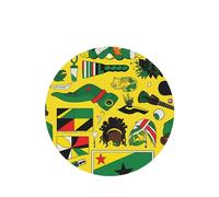 Jamaican Elements Pattern Car Air Fresheners 4 Pcs Round Shape Hanging Aromatherapy Tablets Scented Fresheners For Bedroom Bathroom