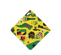 Jamaican Elements Pattern Car Air Fresheners 4 Pcs Square Hanging Aromatherapy Tablets Scented Fresheners For Bedroom Bathroom