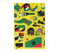 Jamaican Elements Picture puzzle.Wooden Jigsaw Puzzle for Adults, Unique Wall Art Decor Gift