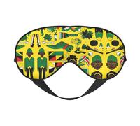 Jamaican Elements Print Eye Mask for Comfortable Sleep â€“ Elastic Nighttime Shade, Perfect for Plane, Travel, and Meditation