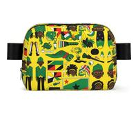 Jamaican Elements Square-Shaped Fashion Waist Bag with Light Durable for Various Outdoor Sports Use