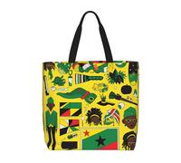 Jamaican Elements Women's Casual Tote Bags, Reusable Tote Shoulder Bags, Multi-Function Large Capacity Shopping Bags