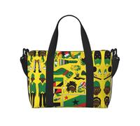 Jamaican Elements Women's Hand-held Crossbody Travel Bag, Casual Handbag with Zipper, Suitable for Work, Travel, Fitness, Travel