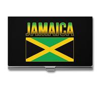 Jamaican Flag Business Card Holder for Men Women