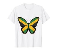 Jamaican Flag Butterfly Afro Pride Artwork Island Art Pride T-Shirt