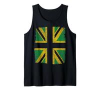 Jamaican flag colours on British Union Jack - Jamaica Roots Tank Top