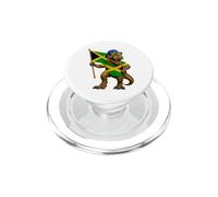 Jamaican Flag Dinosaur Roots T-Rex Pride Jamaica PopSockets PopGrip for MagSafe