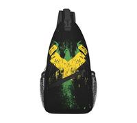 Jamaican Flag Eagle Crossbody Bag Trendy Shoulder Bag Breathable Sling Backpack For Camping Runner Outdoors