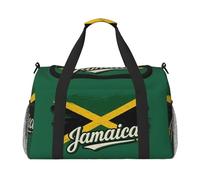 Jamaican Flag Elements Print Ample Space Travel Duffle Bag Carry On Tote 19.7x13x10.2 in Stylish Tote for Gym