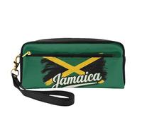 Jamaican Flag Elements Print Women Makeup Bag Cosmetic Pouch Stationery Pencil Case Toiletry Travel Companion