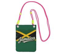 Jamaican Flag Elements Printing Crossbody Phone Case For Adult Wallet Crossbody Shoulder Bag With Detachable Shoulder Strap