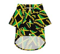 Jamaican Flag Hawaii Shirt Print Dog Clothes T-Shirt Beach for Puppy Cat S