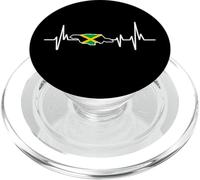 Jamaican Flag Heartbeat ECG Design Jamaica PopSockets PopGrip for MagSafe