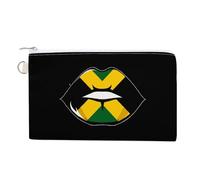 Jamaican Flag Lip Coin Purse Cute Change Pouch Wallet Clutch Bag with Zip