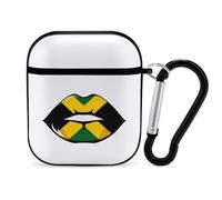 Jamaican Flag Lip Earphone Case Cover Compatible with AirPods 1&2 Shockproof Bluetooth Headset Case Black-style